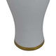 Risy Covered Jar | 24’’ | Gold Finial | White Curved Ceramic Base BM334809