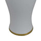 Risy Covered Jar | 17’’ | Gold Finial | White Curved Ceramic Base BM334810
