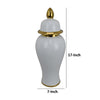 Risy Covered Jar | 17’’ | Gold Finial | White Curved Ceramic Base BM334810