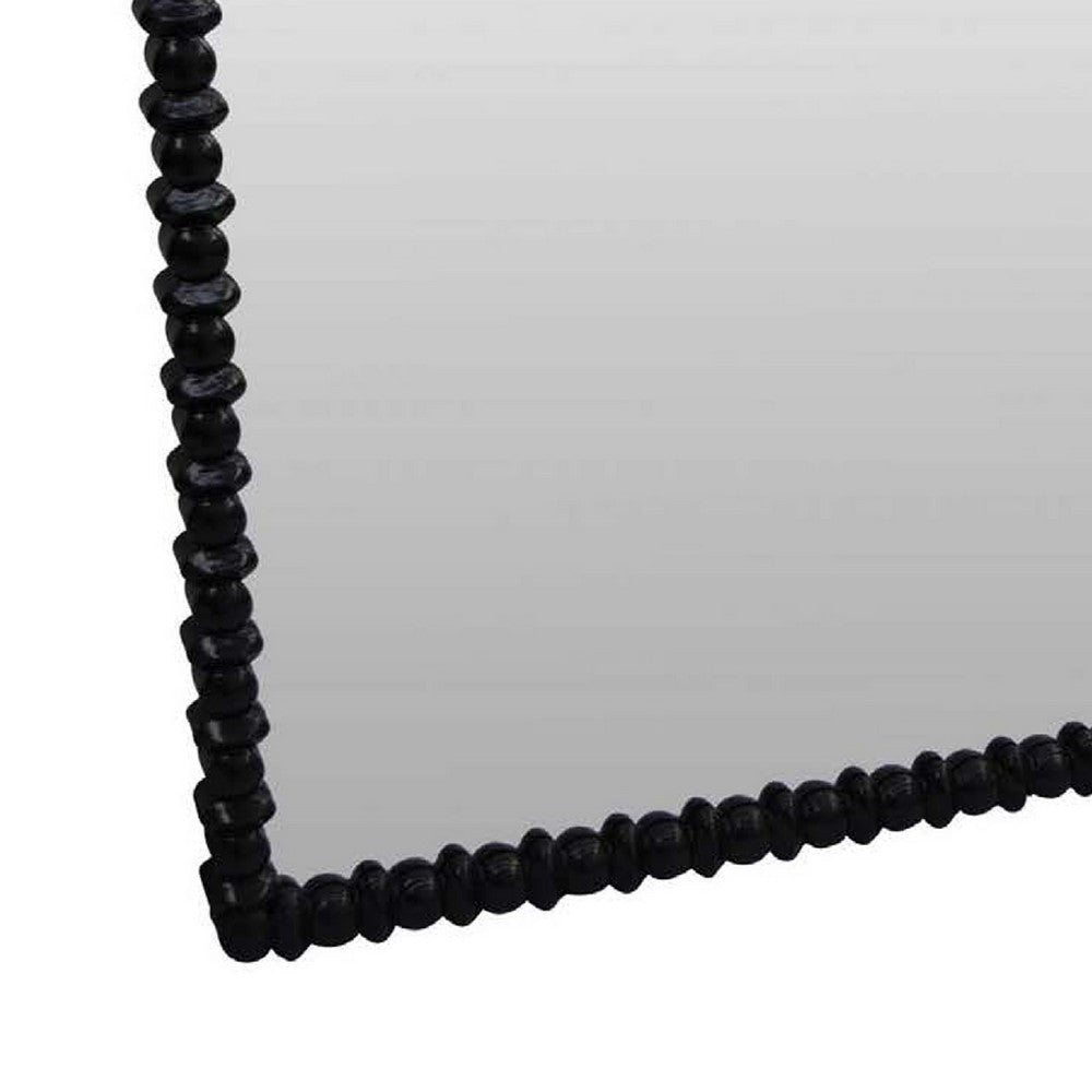 Perz Wall Mirror | 42’’ | Square Frame | Black Beaded Wood Frame BM334811