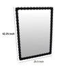 Perz Wall Mirror | 42" | Square Frame | Black Beaded Wood Frame