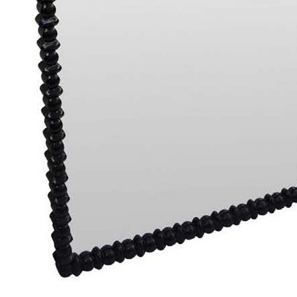Perz Floor Mirror | 72’’ | Rectangular Shaped Black Beaded Wood Frame BM334812