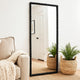 Perz Floor Mirror | 72" | Rectangular Shaped Black Beaded Wood Frame