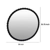 Perz Wall Mirror | 36’’ | Round Shape with Black Beaded Wood Frame BM334813