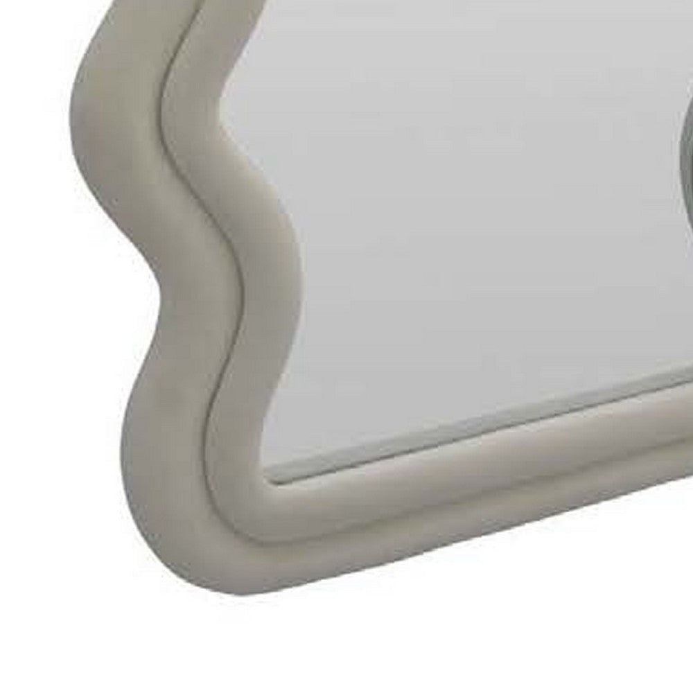 Izy Floor Mirror | 63’’ | Light Beige Wavy Abstract Frame | Wood BM334814