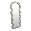 Izy Floor Mirror | 63" | Light Beige Wavy Abstract Frame | Wood