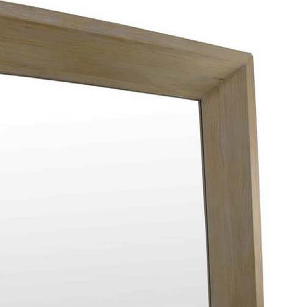 Cisy Floor Mirror | 75’’ | Light Oak Brown Wood Rectangular Frame BM334815