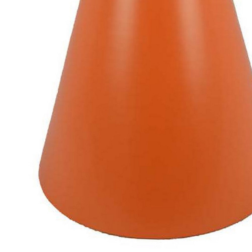 Plant Stand Table | 19’’ Round Top Cone Pedestal Base | Orange Metal BM334817