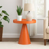 Plant Stand Table | 19" Round Top Cone Pedestal Base | Orange Metal