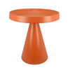Plant Stand Table | 19" Round Top Cone Pedestal Base | Orange Metal