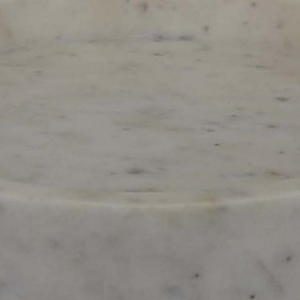 Accent Decorative Bowl | Tray Edge Antique Style White Marble | 13’’ BM334819