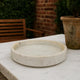 Accent Decorative Bowl | Tray Edge Antique Style White Marble | 13"