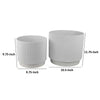 Modern Bowl Planter Set of 2 | Ribbed Edge | Serene White Terracotta BM334821