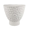 Decorative Bowl Shaped Planter | Modern Hammered White Ceramic 12"