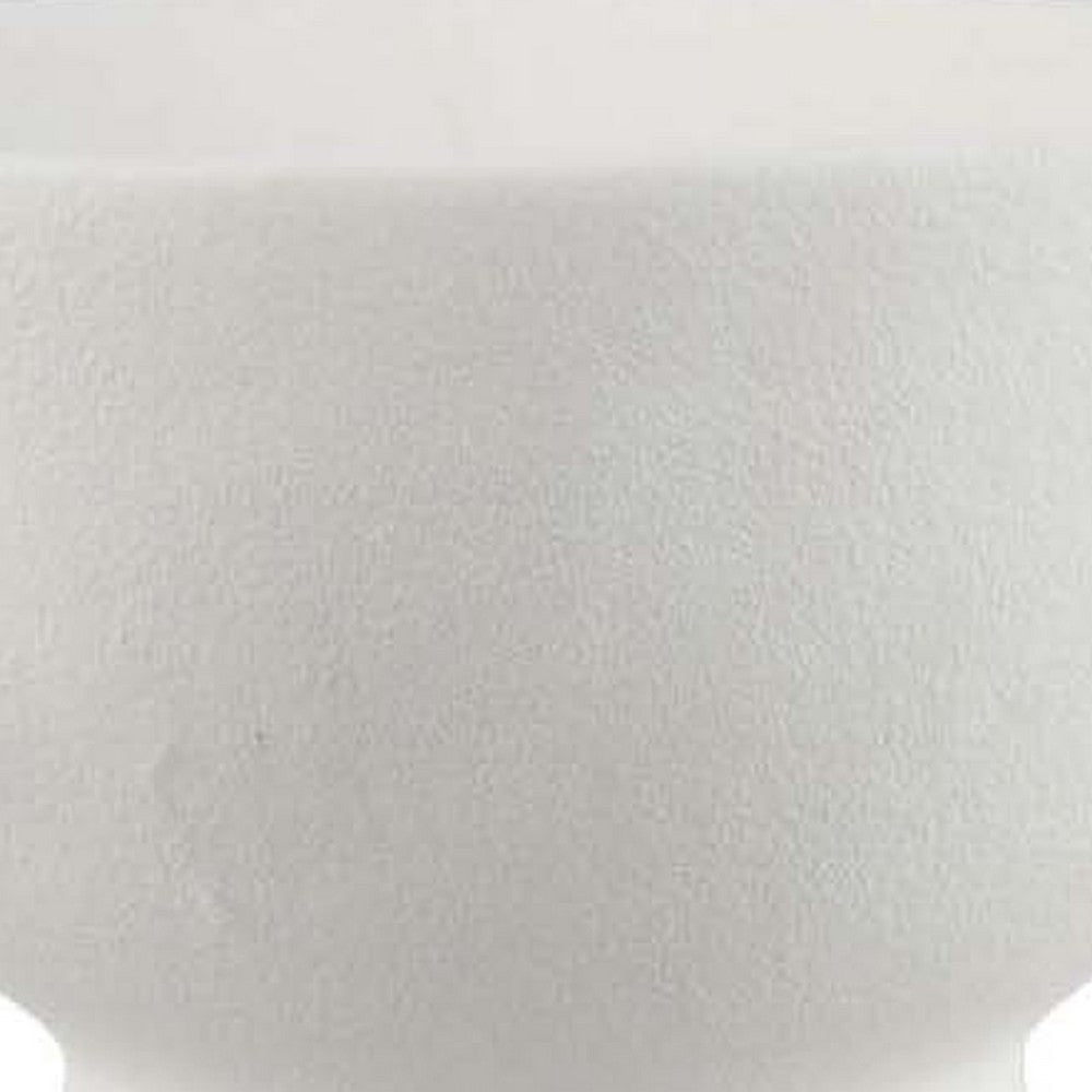 Decorative Bowl Planter | 2 Round Handles | Modern White Ceramic 14’’ BM334835