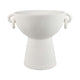 Decorative Bowl Planter | 2 Round Handles | Modern White Ceramic 14"
