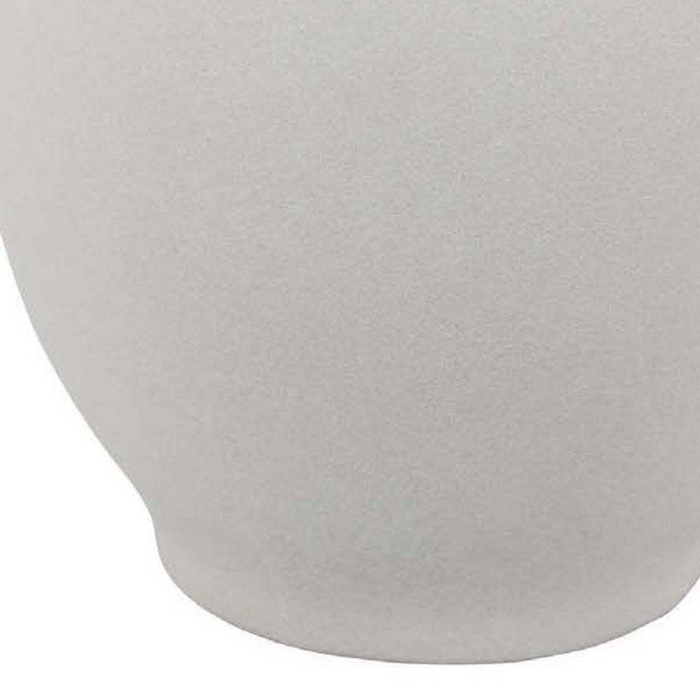 Modern Decorative Flower Vase | Textured White Ceramic 16’’ BM334836