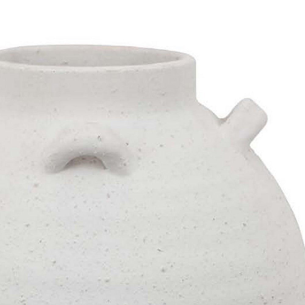Dero Decorative Flower Vase | White Ceramic | Antique Urn Style | 14’’ BM334838