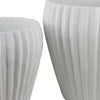 Accent Bowl Planter Set of 2 | Ribbed Edges White Terracotta 14’’ 11’’ BM334842
