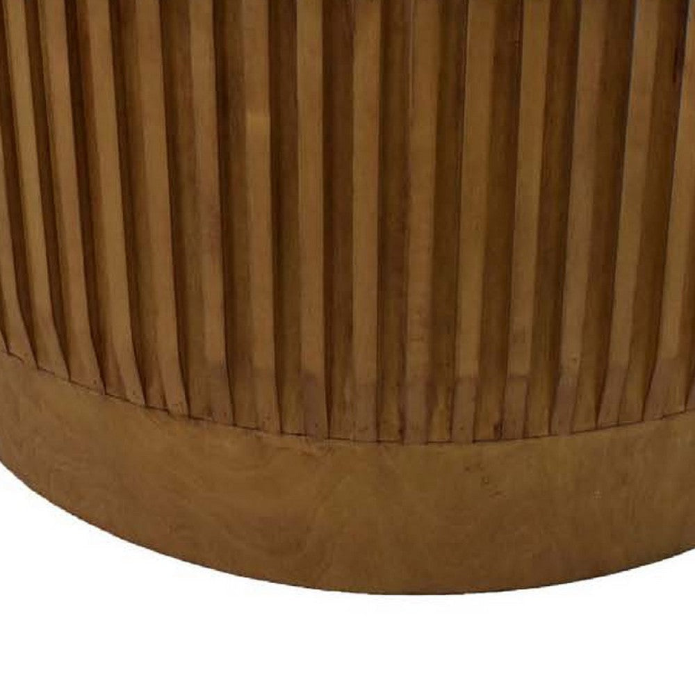 Modern Storage Coffee Table | 31’’ Round Lift Top | Dark Brown Wood BM334843