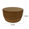 Modern Storage Coffee Table | 31’’ Round Lift Top | Dark Brown Wood BM334843