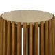 Gexy Side End Table | 18’’ Marble Top | Slatted Drum Base | Brown BM334845