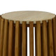 Gexy Side End Table | 16’’ Marble Top | Slatted Drum Base | Brown BM334846