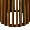 Gexy Side End Table | 16’’ Marble Top | Slatted Drum Base | Brown BM334846