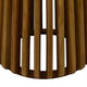 Gexy Side End Table | 16’’ Marble Top | Slatted Drum Base | Brown BM334846