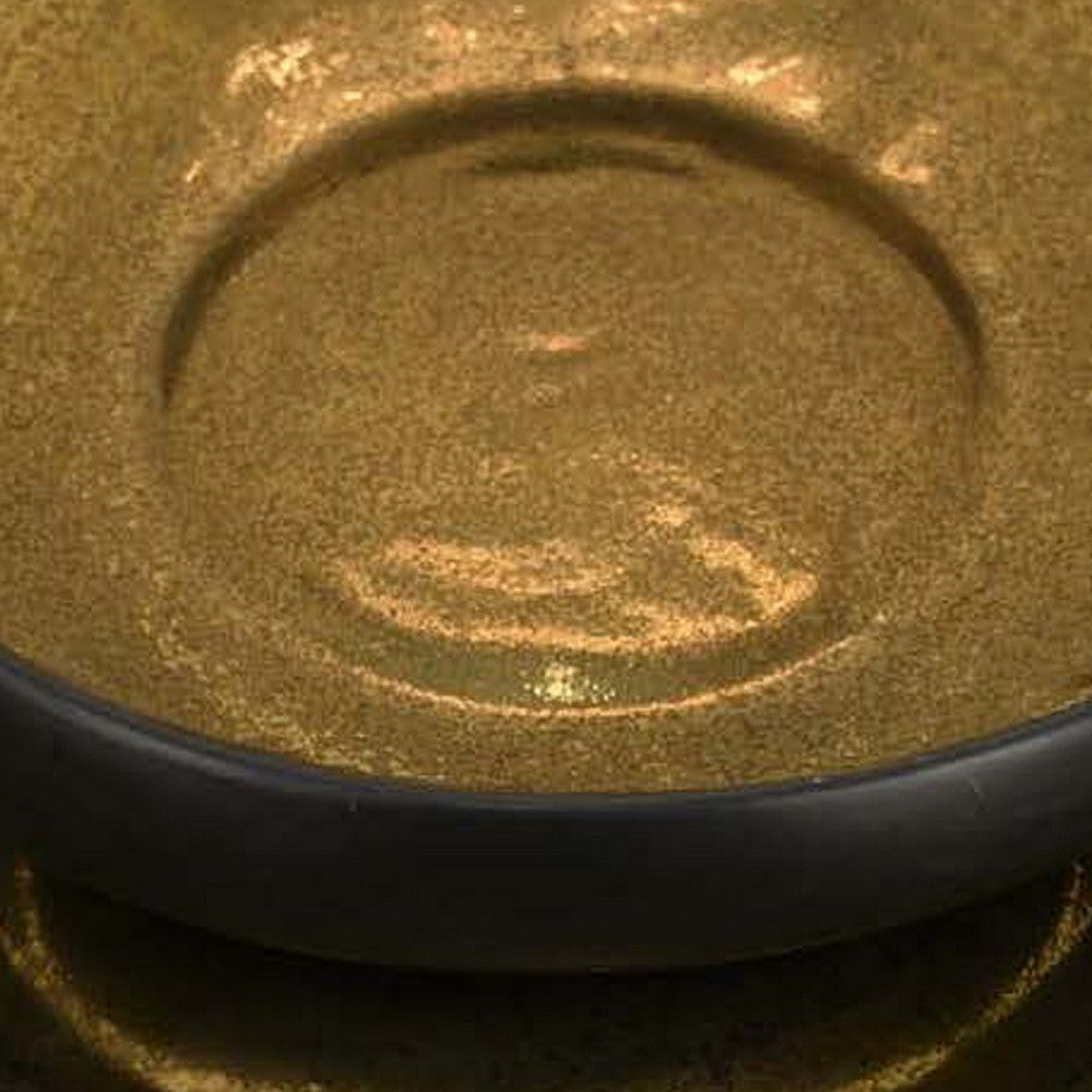 Rema Decorative Tabletop Bowls Set of 2 | Modern Gold Black Ceramic