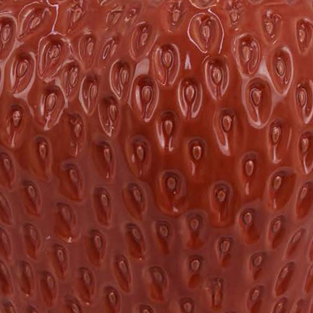 Kema Decorative Flower Vase | Strawberry Accent | 15’’ Red Ceramic BM334852