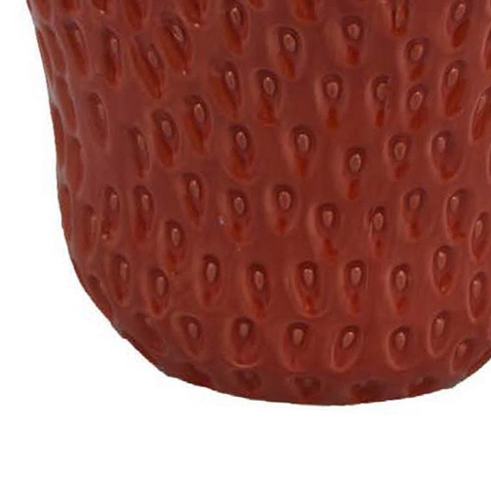 Kema Decorative Flower Vase | Strawberry Accent | 15’’ Red Ceramic BM334852