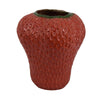 Kema Decorative Flower Vase | Strawberry Accent | 15" Red Ceramic