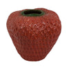 Kema Decorative Flower Vase | Strawberry Accent | 13" Red Ceramic
