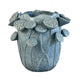 Ro Decorative Vase | Textured Lotus Accents | Blue Ceramic 12"
