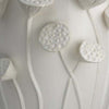 Ro Decorative Vase | Textured Lotus Accents | White Ceramic 16’’