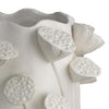 Ro Decorative Vase | Textured Lotus Accents | White Ceramic 16’’