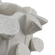 Ro Decorative Vase | Textured Lotus Accents | White Ceramic 12’’