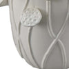 Ro Decorative Vase | Textured Lotus Accents | White Ceramic 12’’