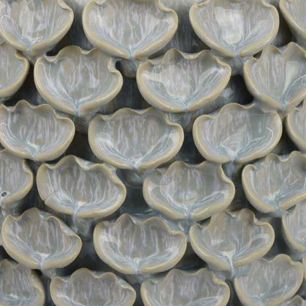 Decorative Textured Planter | Seashell Style 12’’ Gray Ceramic Body BM334868