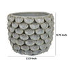 Decorative Textured Planter | Seashell Style 12’’ Gray Ceramic Body BM334868
