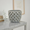 Decorative Textured Planter | Seashell Style 12" Gray Ceramic Body