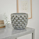 Decorative Textured Planter | Seashell Style 12" Gray Ceramic Body