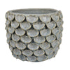 Decorative Textured Planter | Seashell Style 12" Gray Ceramic Body