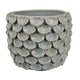 Decorative Textured Planter | Seashell Style 12" Gray Ceramic Body