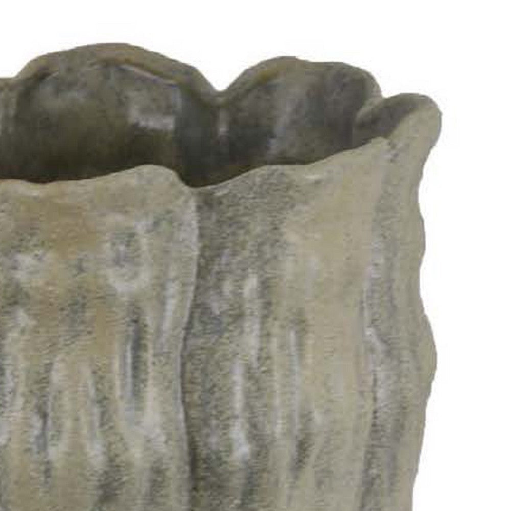 Decorative Vase | Organic Sea Design | Floral Details | Green Ceramic BM334869