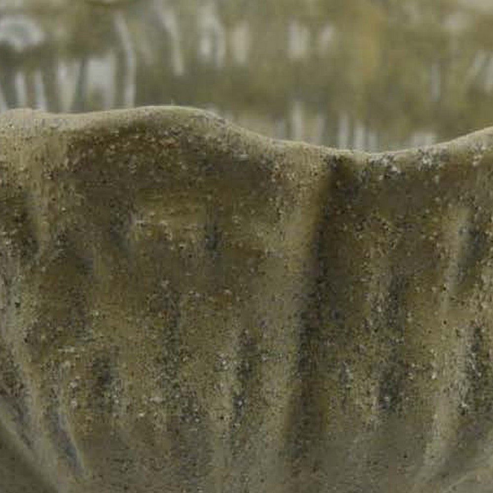 Bobo Decorative Bowl | Floral Design | 17’’ Olive Green Ceramic