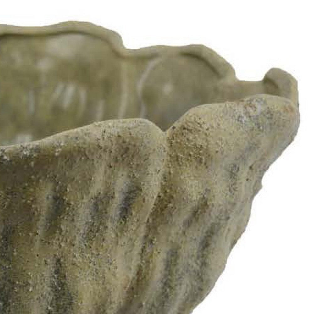 Bobo Decorative Bowl | Floral Design | 17’’ Olive Green Ceramic