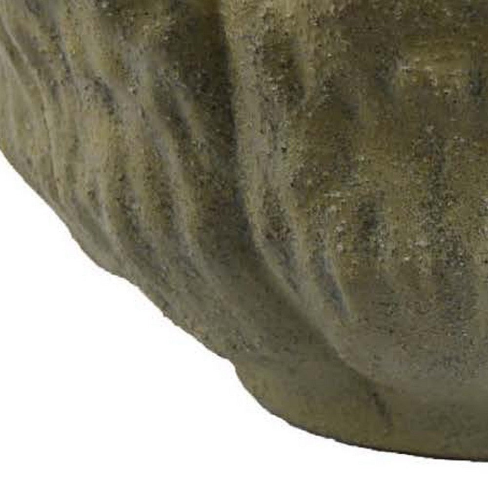 Bobo Decorative Bowl | Floral Design | 17’’ Olive Green Ceramic