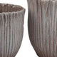 Decorative Planter Set of 2 | Ribbed Texture Gray Ceramic Body BM334872